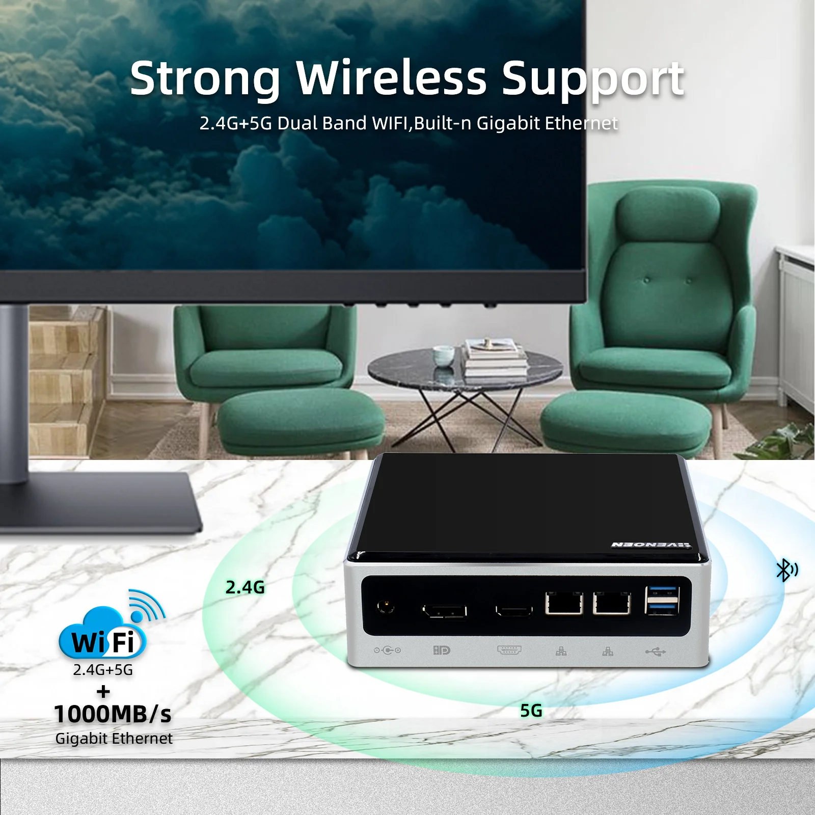 HYSTOU Office Mini PC Intel Core DDR4 M.2 NVME SATA Quad Core Desktop