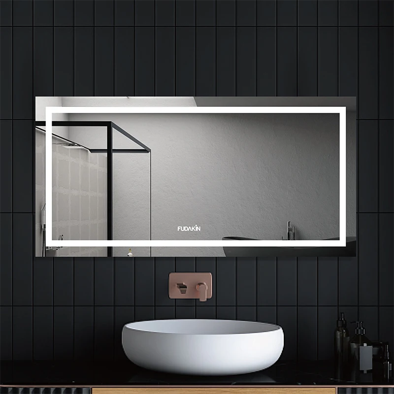 

FUDAKIN Mirror with LED light, separate floor mirror, wall mounted mirror, bedroom color dimmable and brightness adjustable