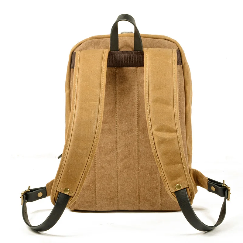 

2023 Retro Canvas Backpack Casual Oil Wax Men Shoulder Bag Outdoor Large Capacity Travel Mountaineering Backpack