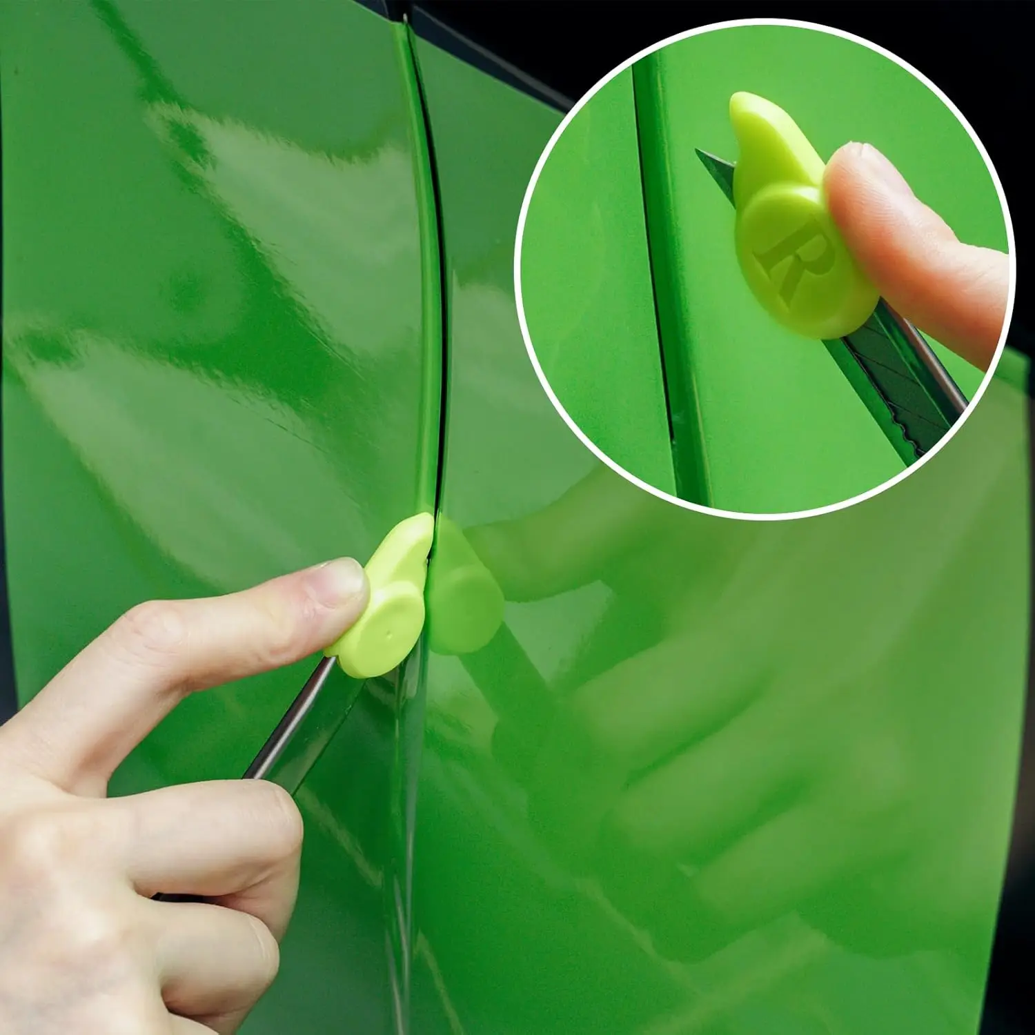 FOSHIO 왼쪽/오른쪽 가이드 보호기 커버 공예 미술 Knivies 블레이드 팁 자동차 창 색조 필름 랩 비닐 커팅 액세서리