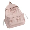 Large Capacity Backpack Student School Backpack Lovely Bows Backpack Fashion Laptop Backpack Solid Color Travel Backpack 5