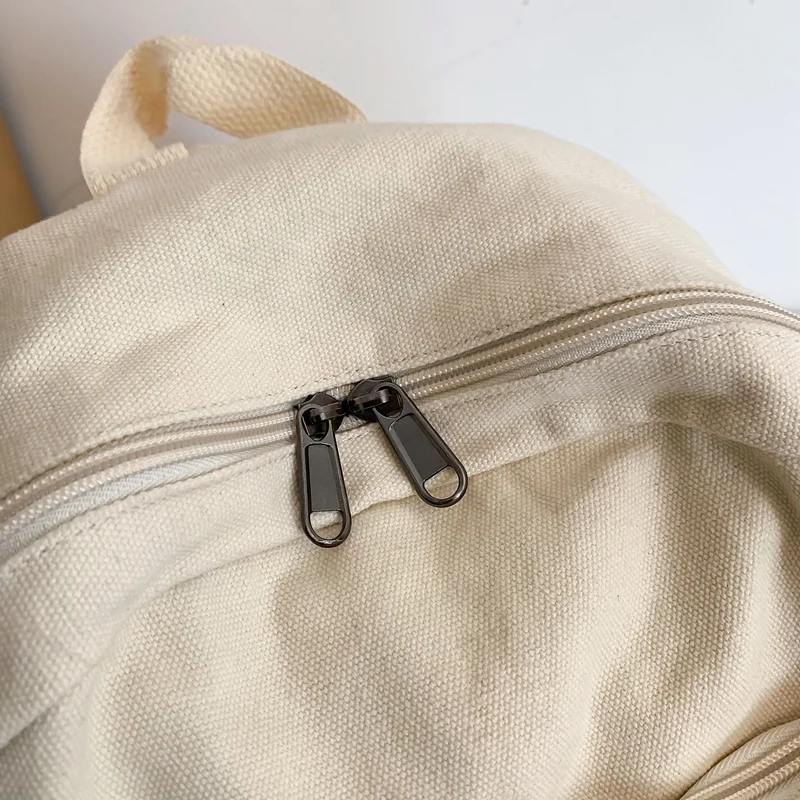 Small Canvas Backpacks For Women 100% Cotton School Bags For Teenage Girls Solid Purple Brand Korea Style Cloth Casual Satchels 6