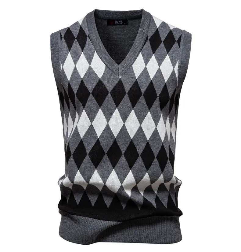 Herren Business Casual Strickweste Ärmellose Pullover-Weste Leichte V-Ausschnitt Anzugweste Business Casual Pullover – Detail 20