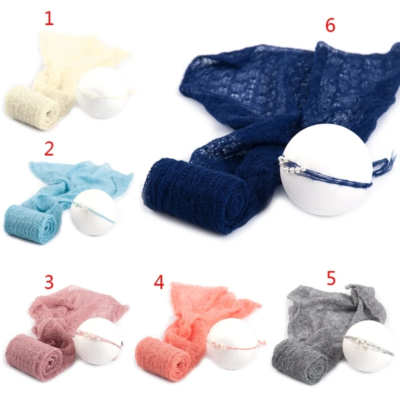 

2pcs Baby Photography Props Blanket Wraps Stretch Knit Wrap Newborn Photo Wraps Cloth Accessories 40X150cm/15.75x59.06in