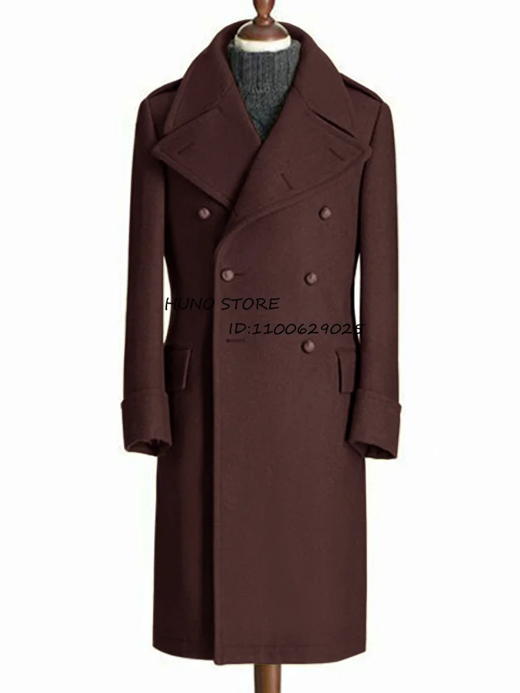 Men Suits Jackets Windbreak Men's Jacket Wool Long Coat Lapel Double Breasted Men's Trench Coats Windbreakers Jackets Man Winter Martens Male