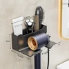 Storage Holder Hair Dryer Holder Wall Mounted Rack Bathroom Shelf Storage Shelves Accessories Shelves Hair Brush Storage Bracket 6