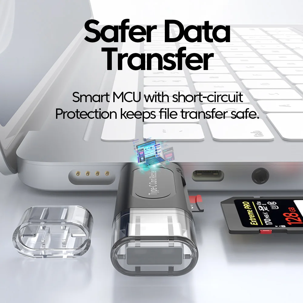 4-in-1 Multifunction USB TYPE-C Card Reader External Storage Black Stretch for Memory Stick USB 2.0 Mini SD TF Card Reader