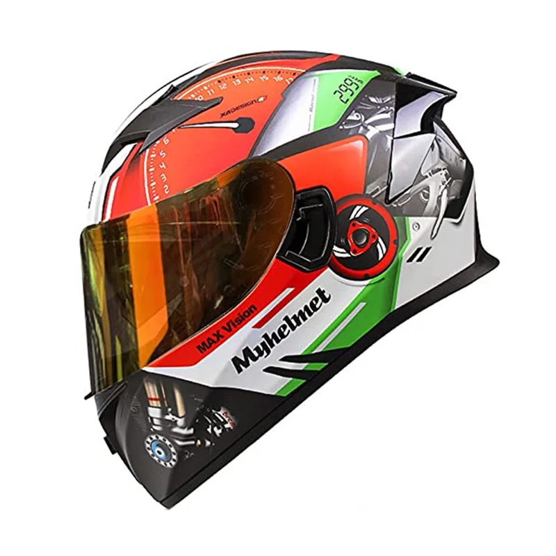 

Men's Motorcycle Helmet Full Face Racing Helmet Cascos Para Moto Motocross Full Safety Cap Double Lens DOT Approved Four Seasons
