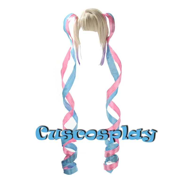 

NEEDY GIRL OVERDOSE KAngel Wig Cosplay Props 120cm Long Wigs with Ribbon Angel-chan Heat Resistant Synthetic Hair Accessories
