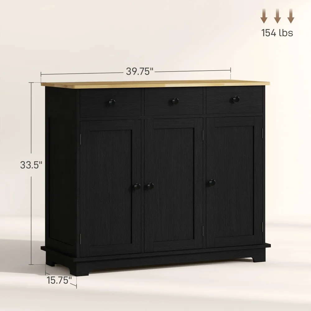 Modern side panel buffet cabinets with adjustable shelves and drawers