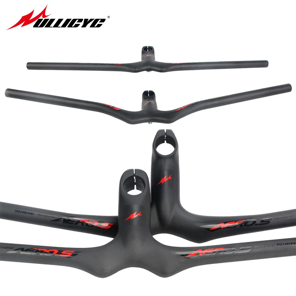 Guidon de vélo VTT en fibre de carbone, résistant, en forme