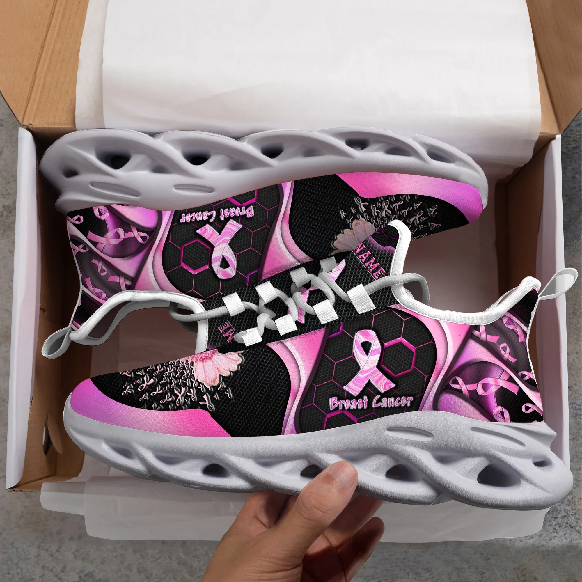 Cool Fashion Men Running Shoes Outdoor Sports Breathable Boy Shoes Graffiti Comfortable Trend Custom Male Shoes
