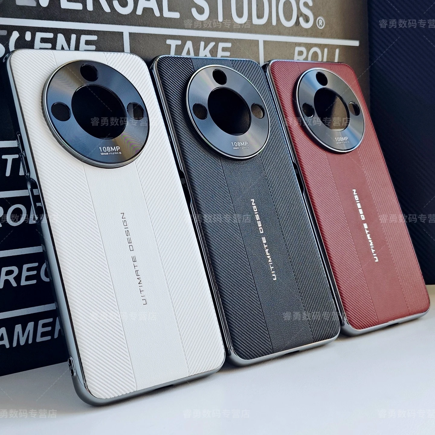 Luxury PU Leather Stripe Full Coverage Plating Back Cover - Premium Case with Bumper Protection