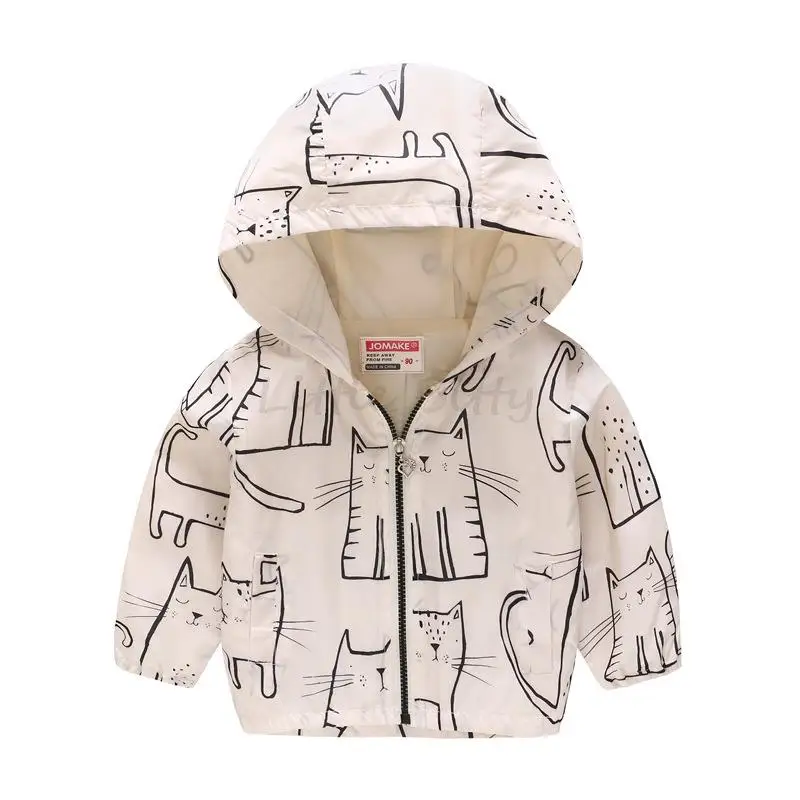 top Outerwear & Coats Rainbow Coats for Girls Full Sleeve Wind Outwear Spring Autumn Toddler Girls Clothing Animal Cartoon Jackets Children's Coat light green jacket