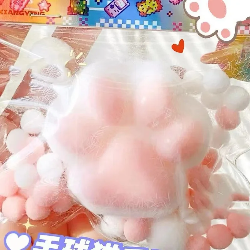 Soft Sticky Stress Relief Relax Squishy Fidget Cartoon Mini Kawaii Cat Paw Silicone Kitten Paw Cute Pink Feet Kids Gift Girl Toy fidget toys anti stress toy cat paw squeeze toy release pressure toy squishy toys decompression toy sensory toys stress relieving toy