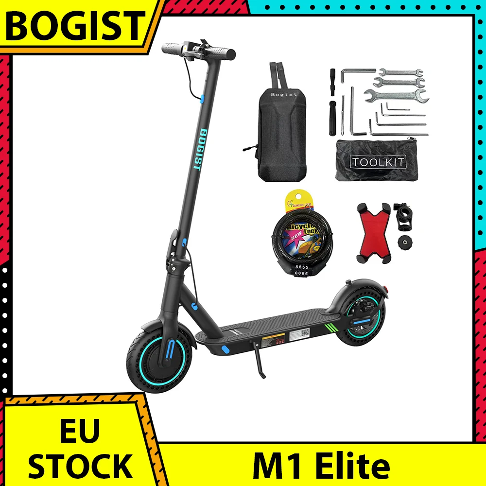 BOGIST-patinete eléctrico M1 Elite plegable, Scooter con neumático de 8,5 pulgadas, Motor de 350W, 36V, 10Ah, batería de 25 km/h, velocidad máxima