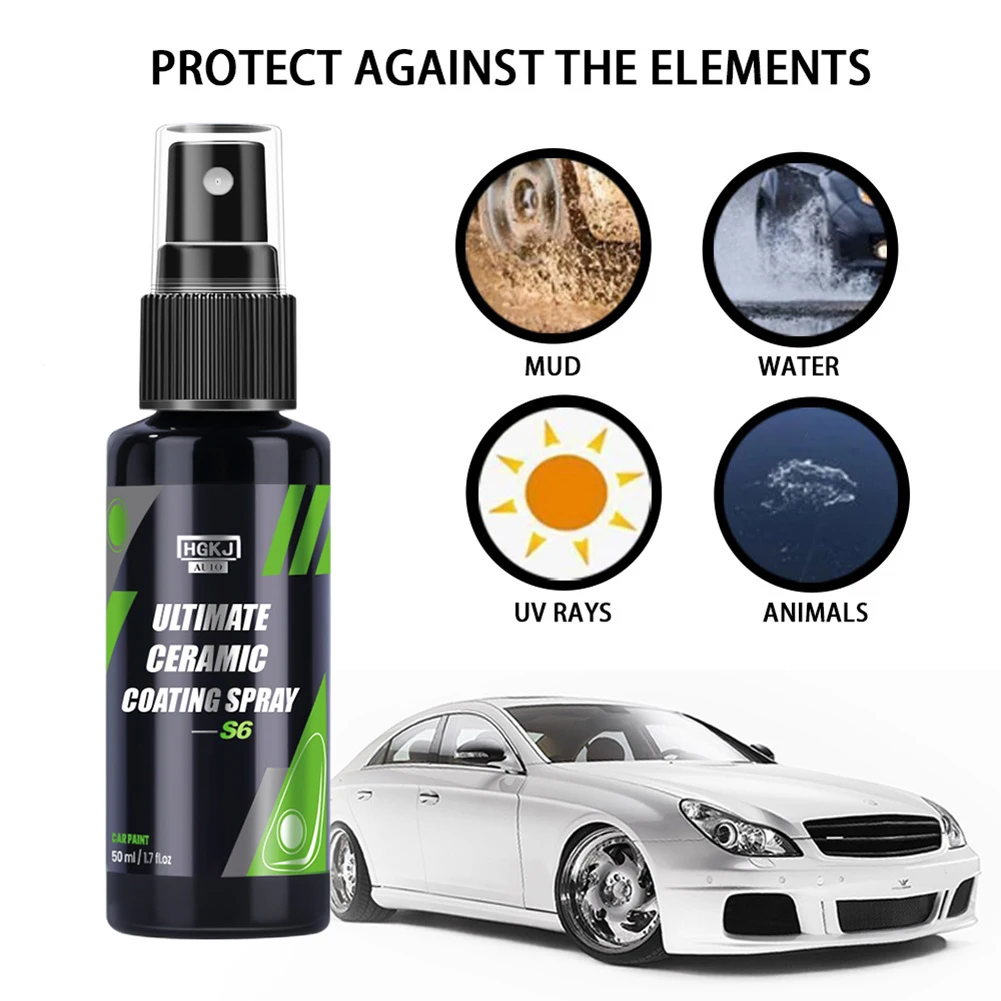 

50/100ML Nano Ceramic Car Coating Spray Paint Care Wax Hydrophobic Scratch Remover High Protection 3 In 1 Car Coating Detailing