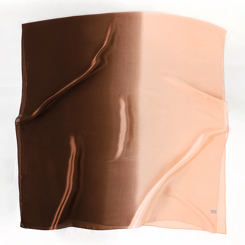 Mode Dame solide weiche Satin Seide Schal großen Schal Farbverlauf Design Seide Schals Luxusmarke Frauen Strand gestohlen Bandana 90*180cm – Detail 2