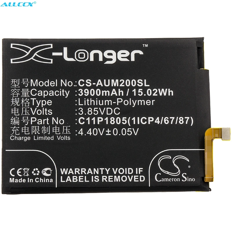 

Аккумулятор Cameron Sino 3900 мАч C11P1805(1ICP4/67/87) для Asus ZB633KL,ZenFone Max M2,ZenFone Max M2 с двумя SIM-картами