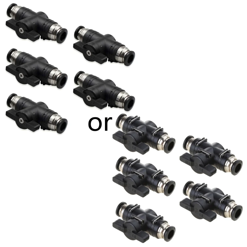 

5pcs Pneumatic Balls Valves Quick Joint Connector Hand Valves BUC Air Flows Control Valves Push to Connects Fitting Dropship