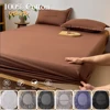 Cotton Fitted Sheet 90x200 160x200cm with Elastic Bands Non Slip Adjustable Mattress Covers for Single Double King Queen Bed 1