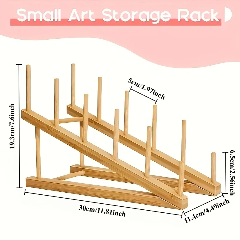 Art Drying Rack Art Storage Rack for Classroom 5 Layers Paint Display Rack Wood Storage Stand for Canvas, Art Storage Organizer - 2