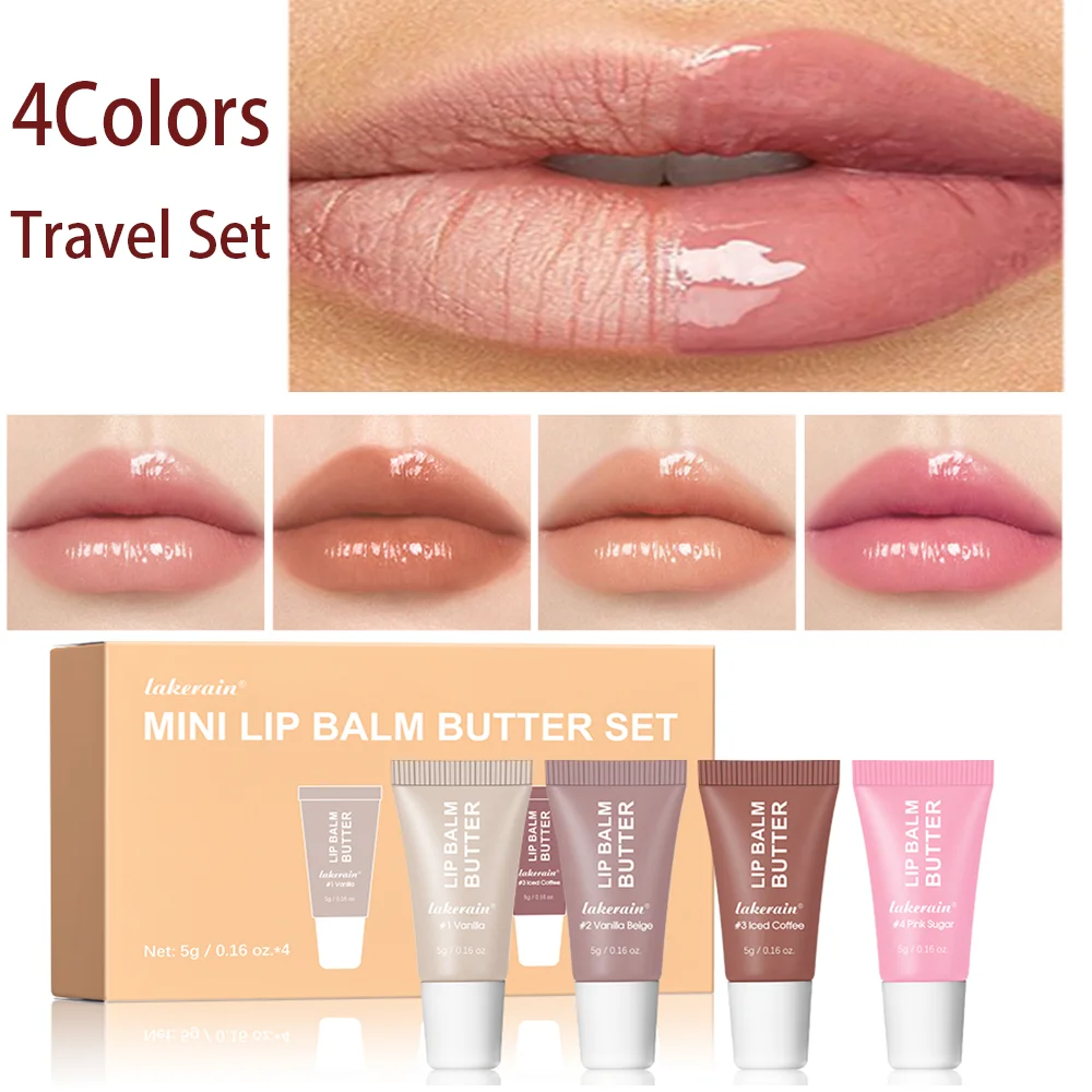 Hydrating Lip Butter Balm Set - Travel-Size Gloss for Nourished, Plump Lips