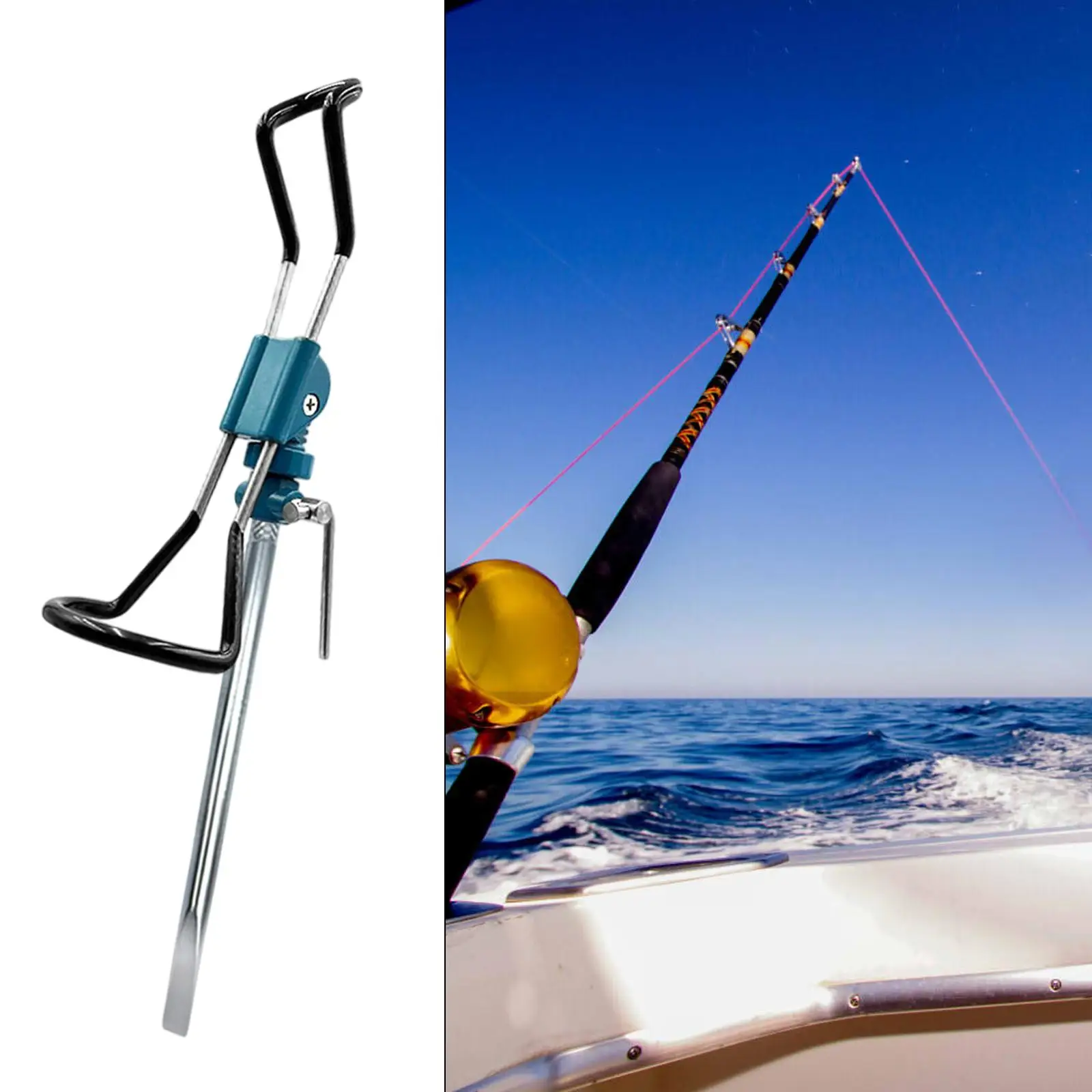 Fishing Rod Holder, Fishing Rod Stand, Stainless Steel Holder, Portable Equipment Outdoor Accessories