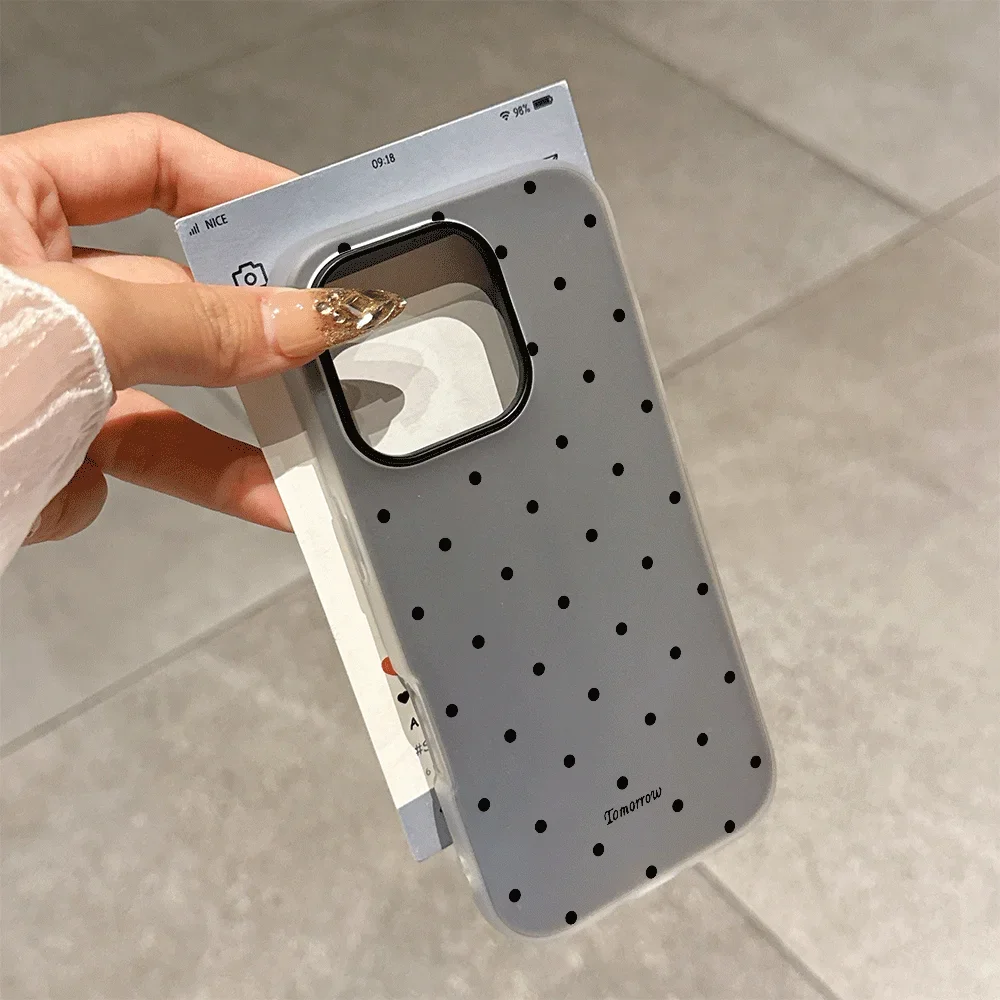 Luxury Cute Polka Dots Candy Color Shockproof Korean Girly Case Cover