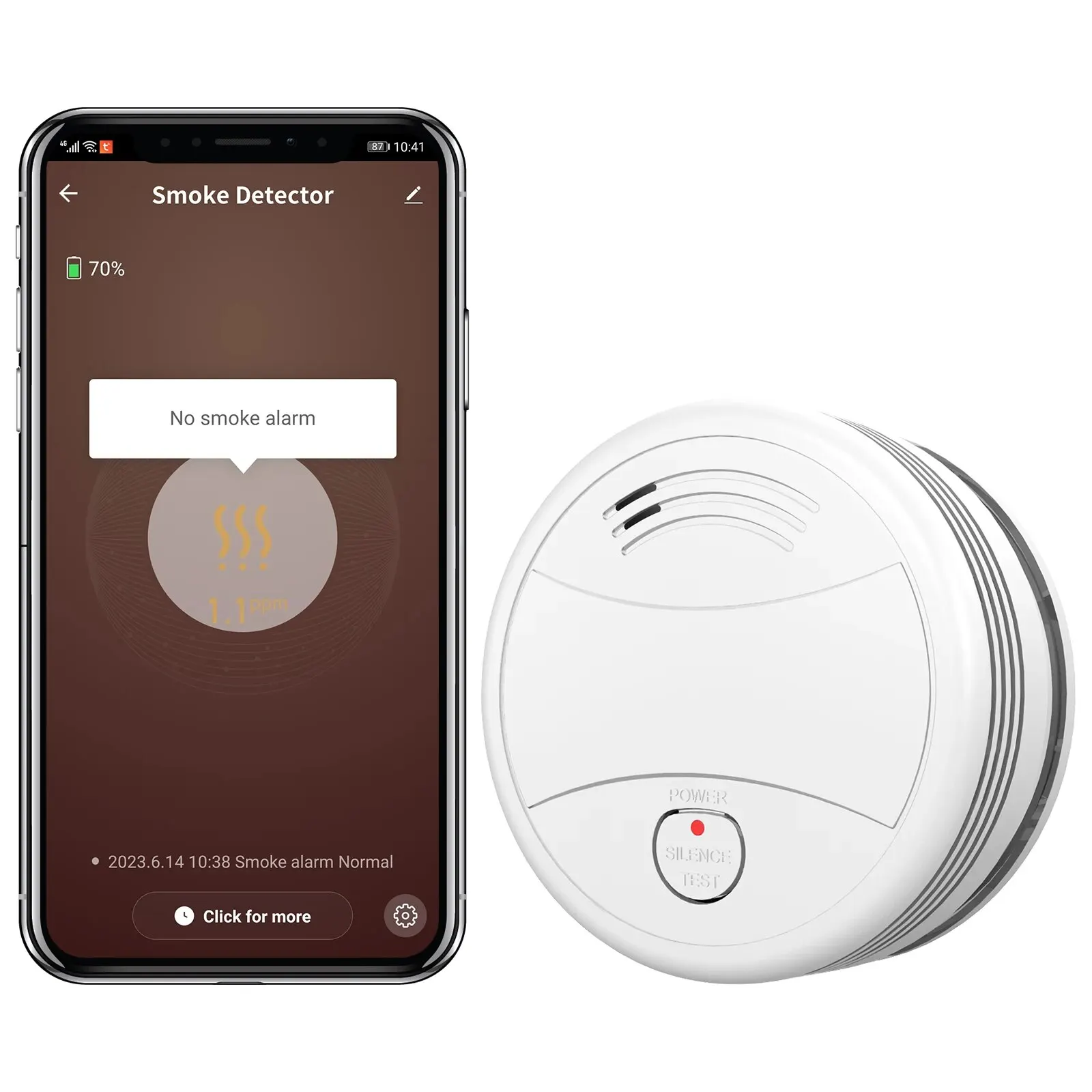 WiFi Smoke Alarm Tuya Smart Life Fire Protection Smokehouse Alarm System Home Security Smoke Detector