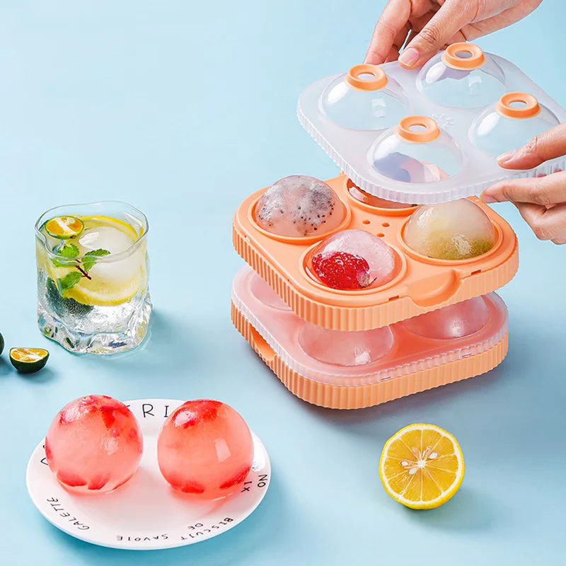 Ice Mold Tray Ice Box Cute Round Ball Ice Cube Mold Reusable Silicone Ice  Cube Mold with Lid Small Ice Spherical Mold Cube Tray - AliExpress