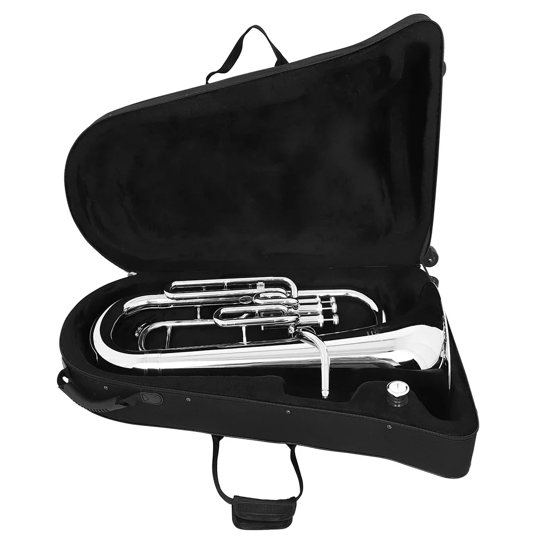 SLADE Bb Flat Euphonium 3-Key Vertical Key Professional Brass Instrument Silver Plated Baritone Horn for Musicians