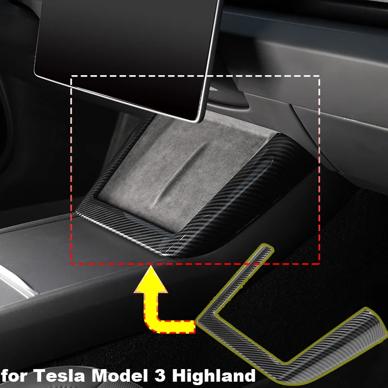 

Беспроводная зарядка для Tesla Model 3 Highland 2024 накладка декоративная Защитная крышка задняя крышка панель отделка ABS углеродное волокно шаблон защита