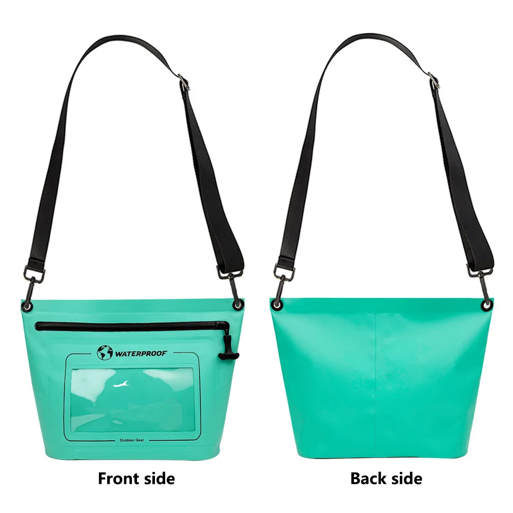 방수 원숄더백 IPX7 인증 PVC 소재 수영 다이빙 해변 여행용 500ml 용량 26x11x22.5cm