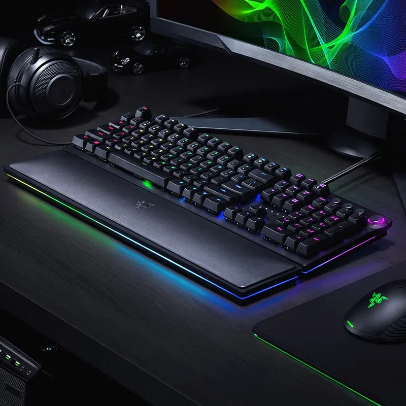 Механическая игровая клавиатура Razer HUNTSMAN ELITE с зелеными переключателями, тактильная яркая зеленая фотоподсветка для ПК и ноутбука (art.: 3920c3afa4e6a) - 3920c3afa4e6a