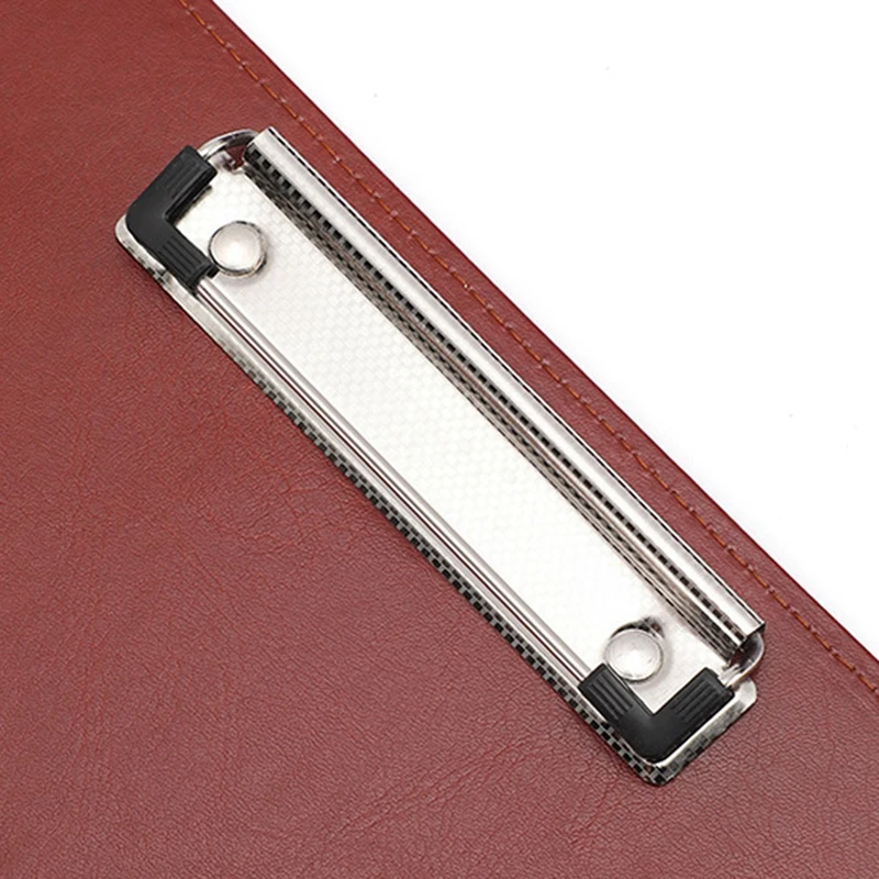 A4 PU Padfolio 파일 폴더, 포트폴리오 비즈니스 문서 거치대, 금속 클립보드 패드, 문서 정리함 거치대