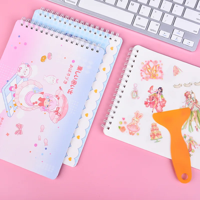 

A5, мультяшный милый выпуск, книга, наклейка, клейкая лента, коллекционная книга, уплотненная, 24 пустых свободных листа, двусторонняя книжка