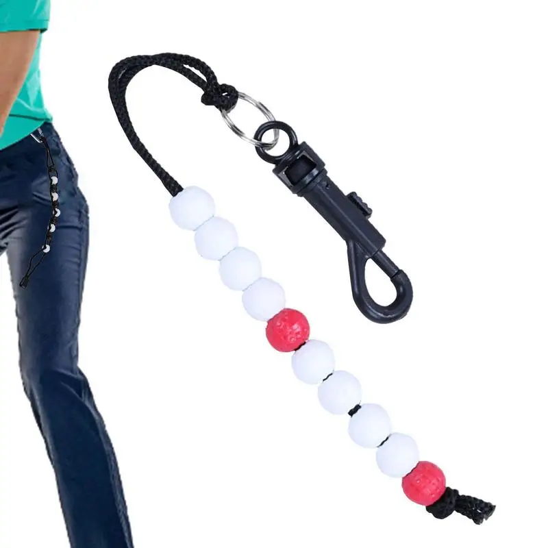 Golf Stroke Score Counter With Golf Bead Chain Stroke Bead Counter Bracelet With Simple Clip Nylon Woven Rope Golf Training Aids 3