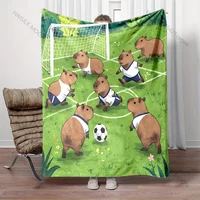 Multi-size Cute Capybaras Art Pattern Blanket Warm Soft Fluffy Kids and Adult Sofa Bed Throw Blanket Outdoor Travel Camping 6