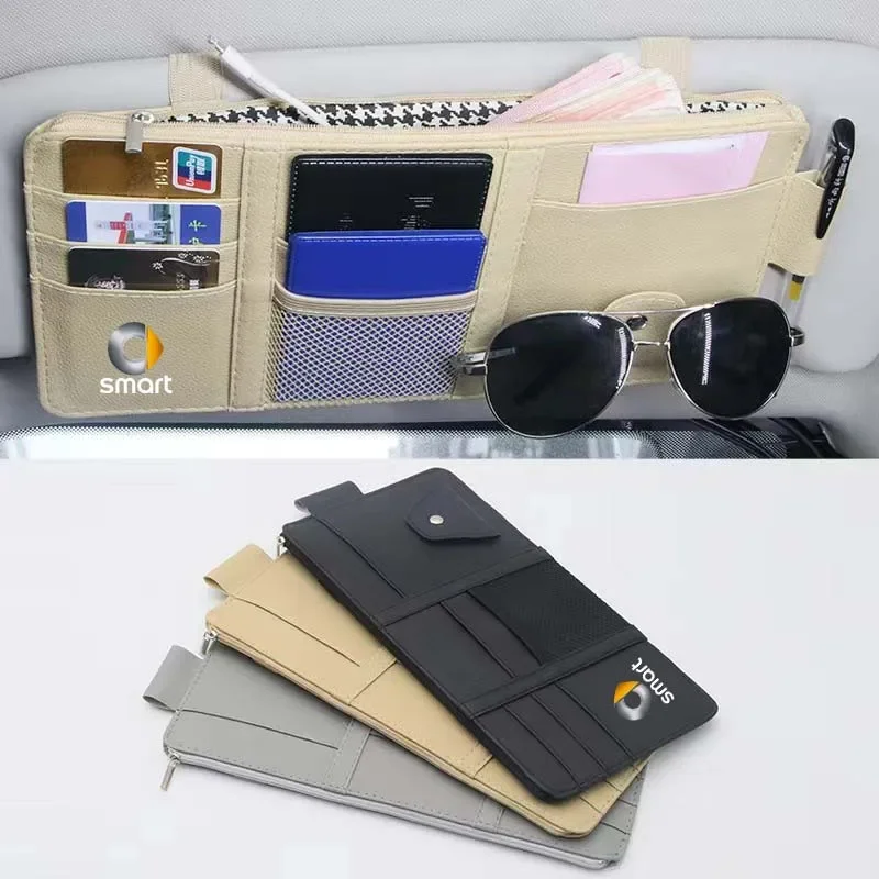 Per Smart 451 Brabus Smart 453 Fortwo Forfour Car Parasole Storage Car Card Bag Creative Car Glasses Id Card Clip Storage Bag