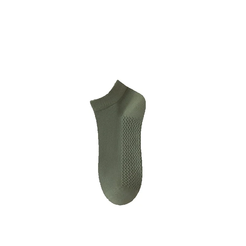 2025e Pure Men Short Spring Thin Mesh Massage Bottom Full Cotton Men's Boat Zhuji Summer Socks_voghion.com