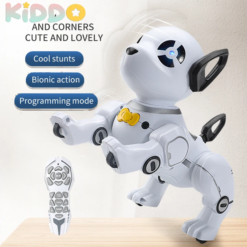 Intelligent Rc Robot Dog Remote Control Programmazione Stunt Dog Music Dancing Electric Wireless Toys For Boys Kid'S Day Gifts