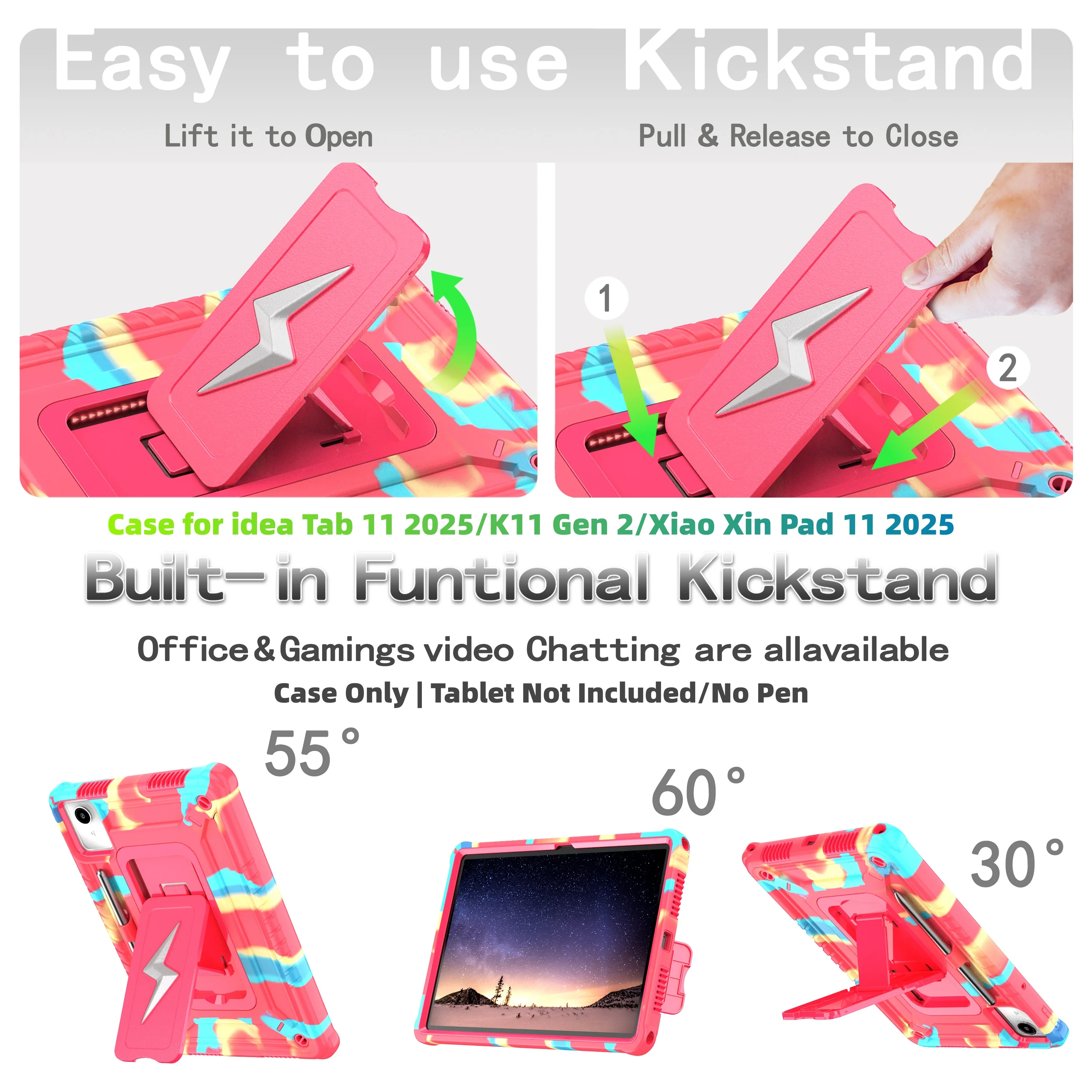 Heavy Duty Shockproof Tablet Case with Kickstand and Shoulder Strap