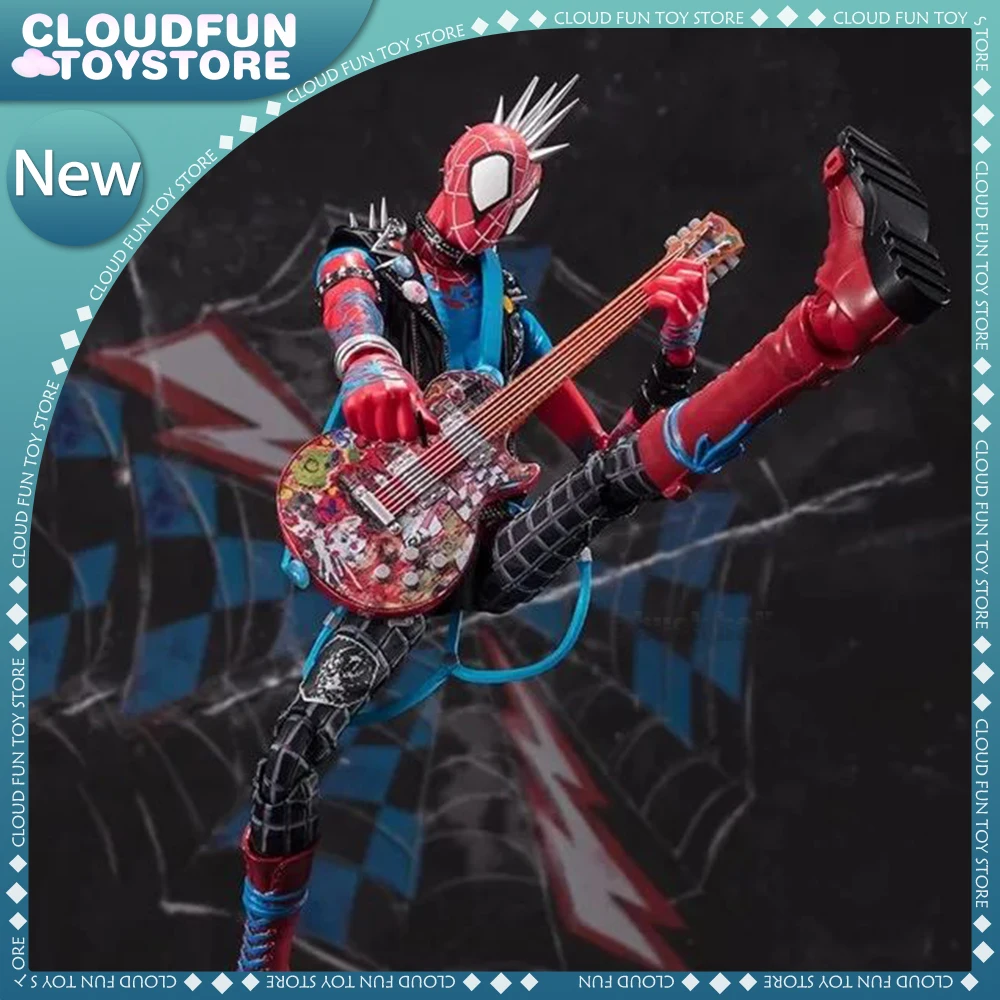 

18cm Spiderman Figure Peter Parker Figurine Punk Spider Man Action Figures Pvc Statues Collection Rock Roll Models Birthday Gift