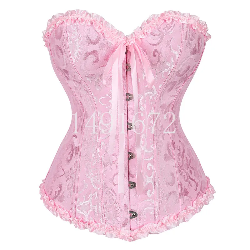 トップス TR Tropical Big Ribbon Bustier Sapubonv Corsets and Bustiers Shapewear Brocade Lingerie