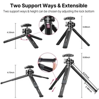 Ulanzi MT-24 Vlog Lite Metal Tripod With Ballhead Extendable 1/4'' Tripod Monopod Cold Shoe Arca Quick Swiss 2.5KG Max Load 3