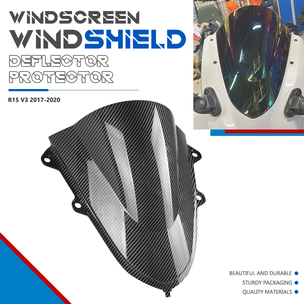 

FOR YAMAHA R15 V3 2017 2018 2019 2020 2021 Motorcycle Sport Windshield Viser Visor Deflector WindScreen Deflectors R15V3