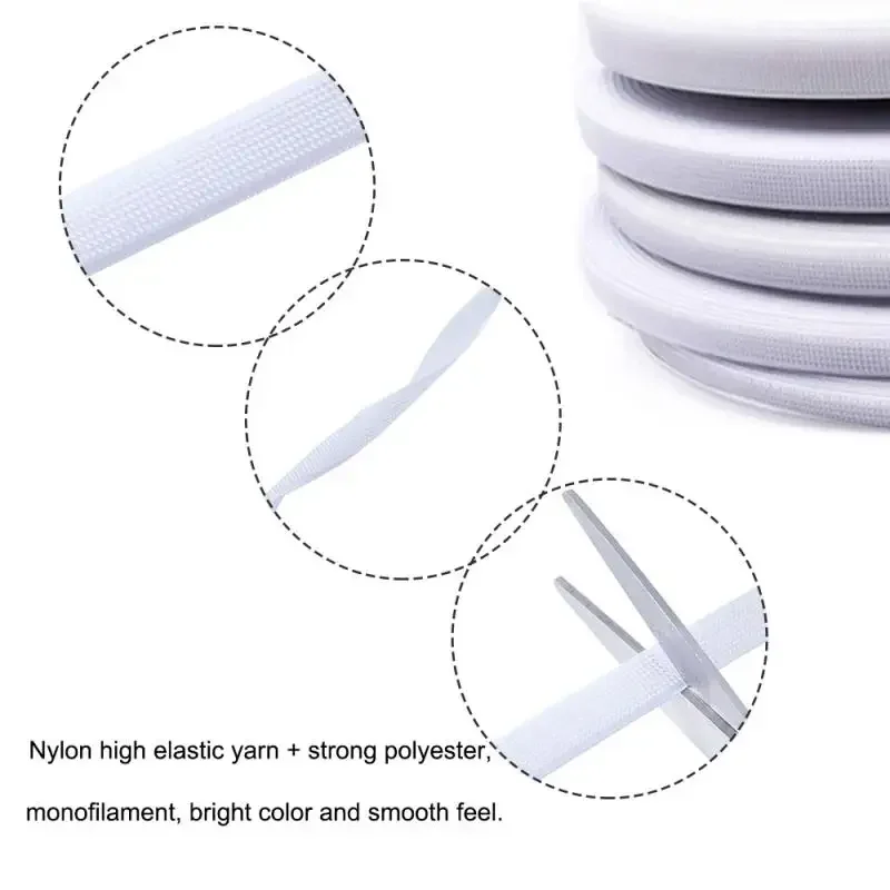 6-15mm White/Black Polyester Boning Crafts & Corset Plastic Boning Sewing For Making Wedding Dress Caps Bone Support 5M Length