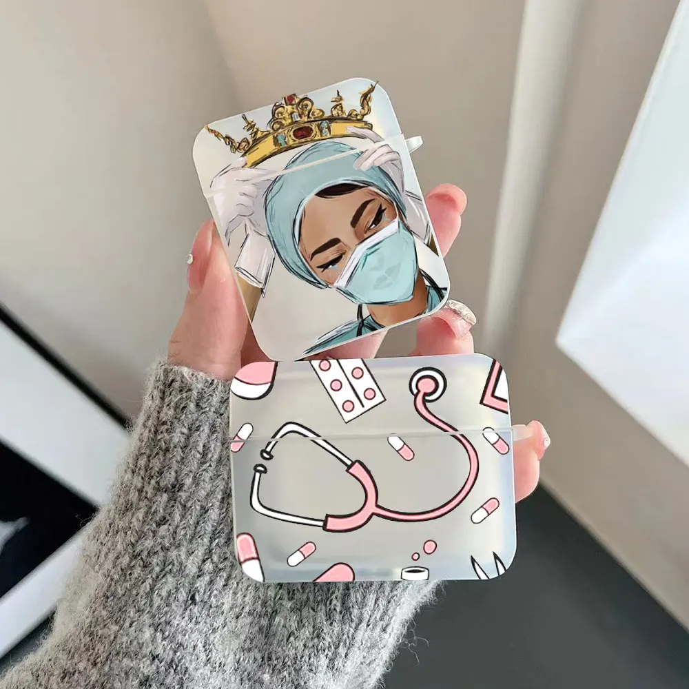 Cartoon Medicine Doctor Nurse Custodie Per Apple Airpods Pro 2 Custodia Morbida Trasparente Per Air Pods 3 2 1 Shell Accessori Per Auricolari