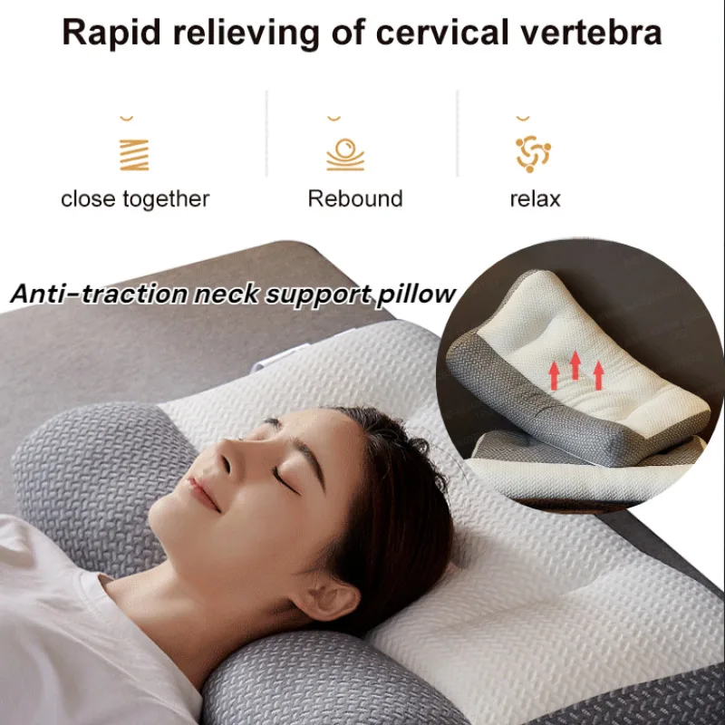 Anti-traction soy fiber pillow Neck pillow Breathable pillow improve sleep Adult simple health care comfortable and safe design 2